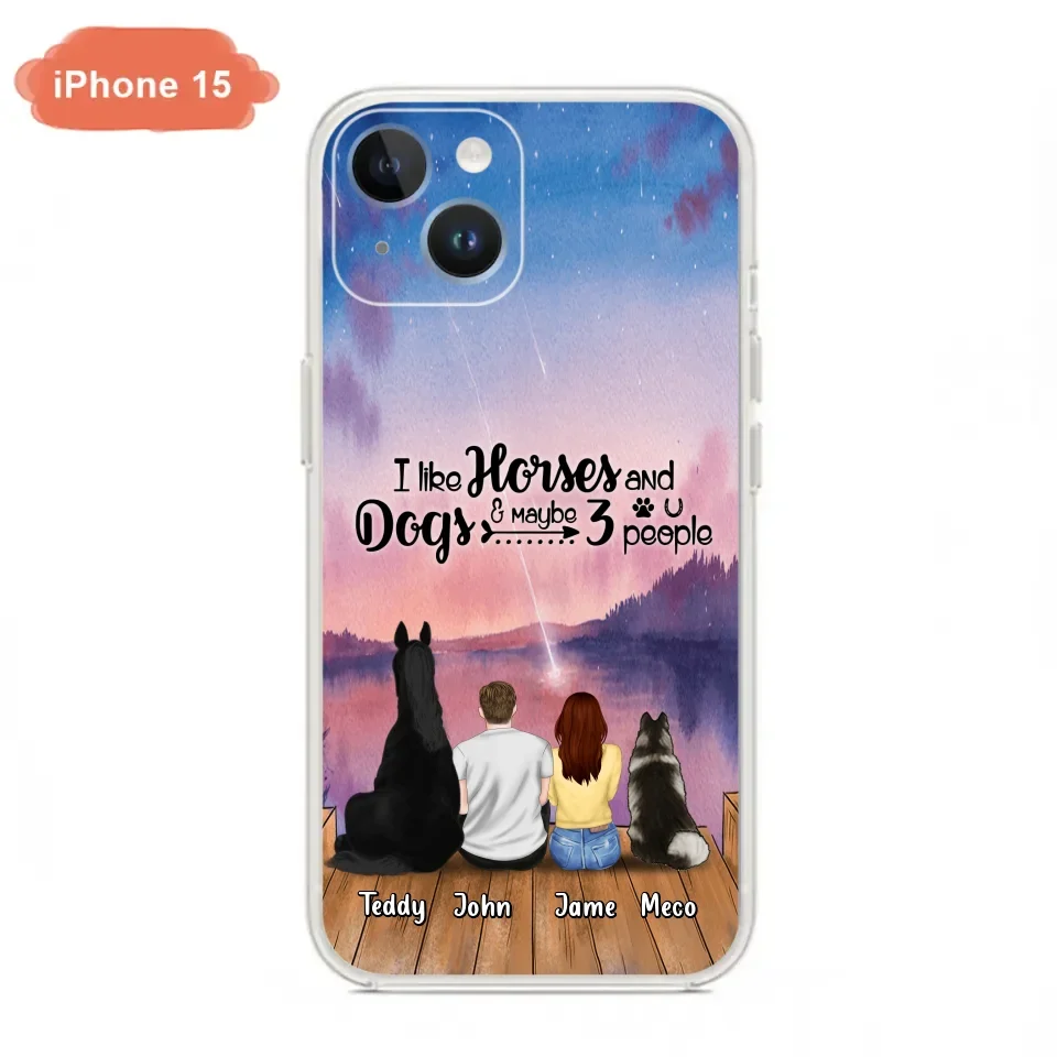 Custom Personalized Parents Horse Dog Phone Case - Upto 3 Pets Forever In My Heart - Case For iPhone And Samsung
