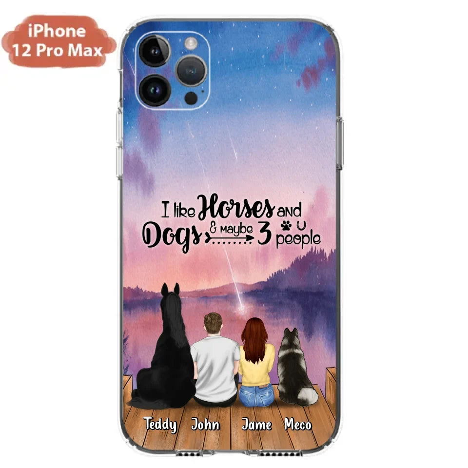 Custom Personalized Parents Horse Dog Phone Case - Upto 3 Pets Forever In My Heart - Case For iPhone And Samsung
