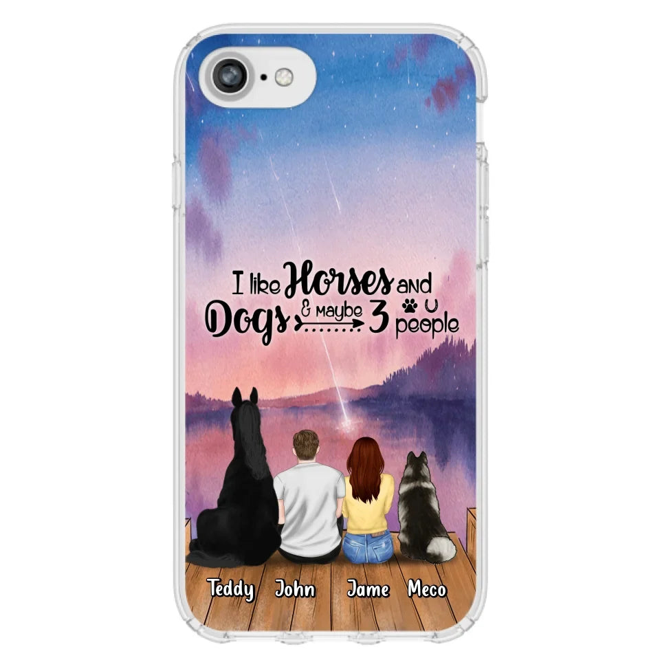Custom Personalized Parents Horse Dog Phone Case - Upto 3 Pets Forever In My Heart - Case For iPhone And Samsung