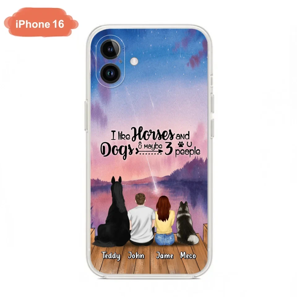 Custom Personalized Parents Horse Dog Phone Case - Upto 3 Pets Forever In My Heart - Case For iPhone And Samsung