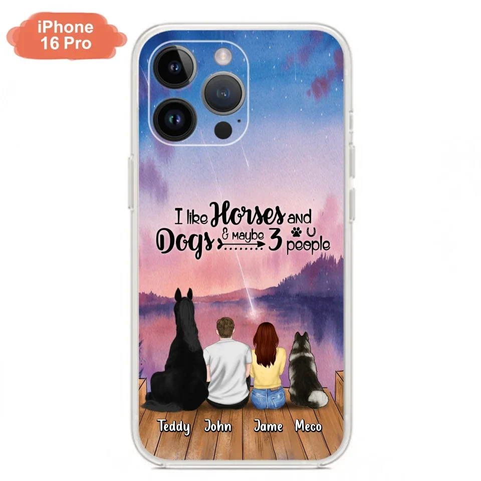 Custom Personalized Parents Horse Dog Phone Case - Upto 3 Pets Forever In My Heart - Case For iPhone And Samsung