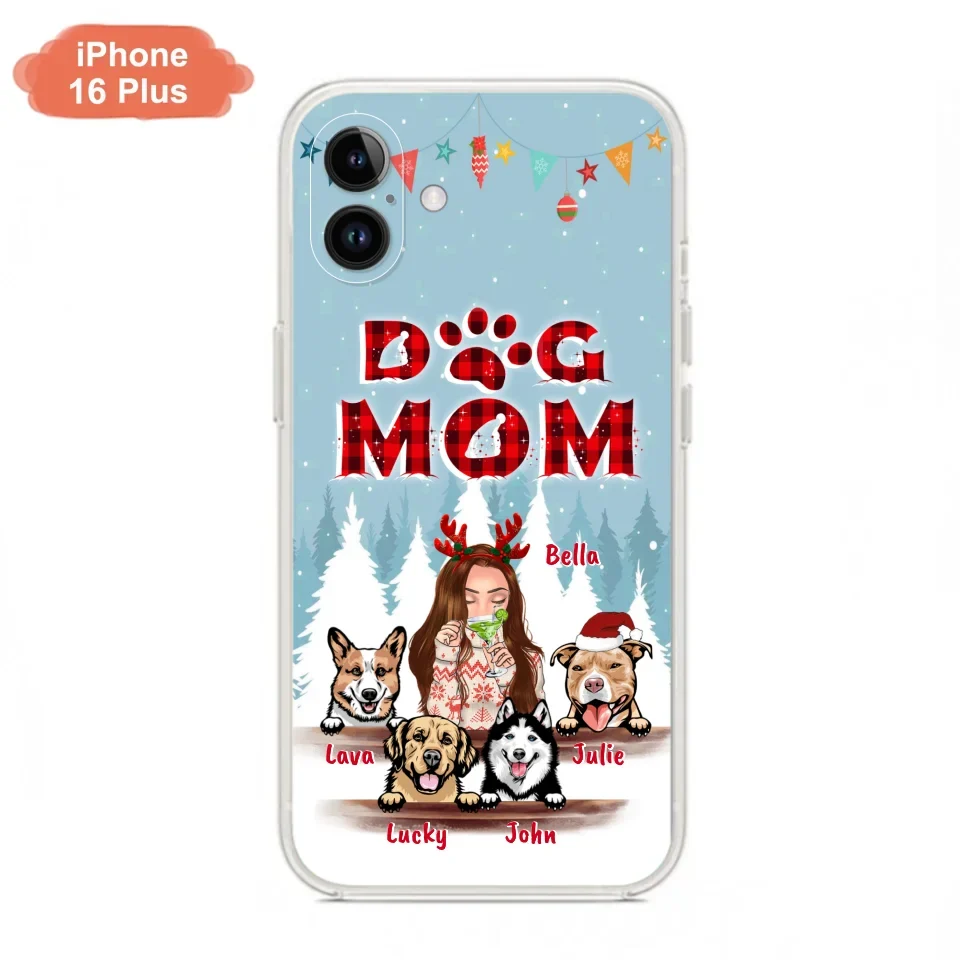 Custom Personalized Pet Mom Xmas Phone Case - Upto 4 Pets - Best Gift For Dog/Cat Lover - Case For Iphone/Samsung - 2T7CRT