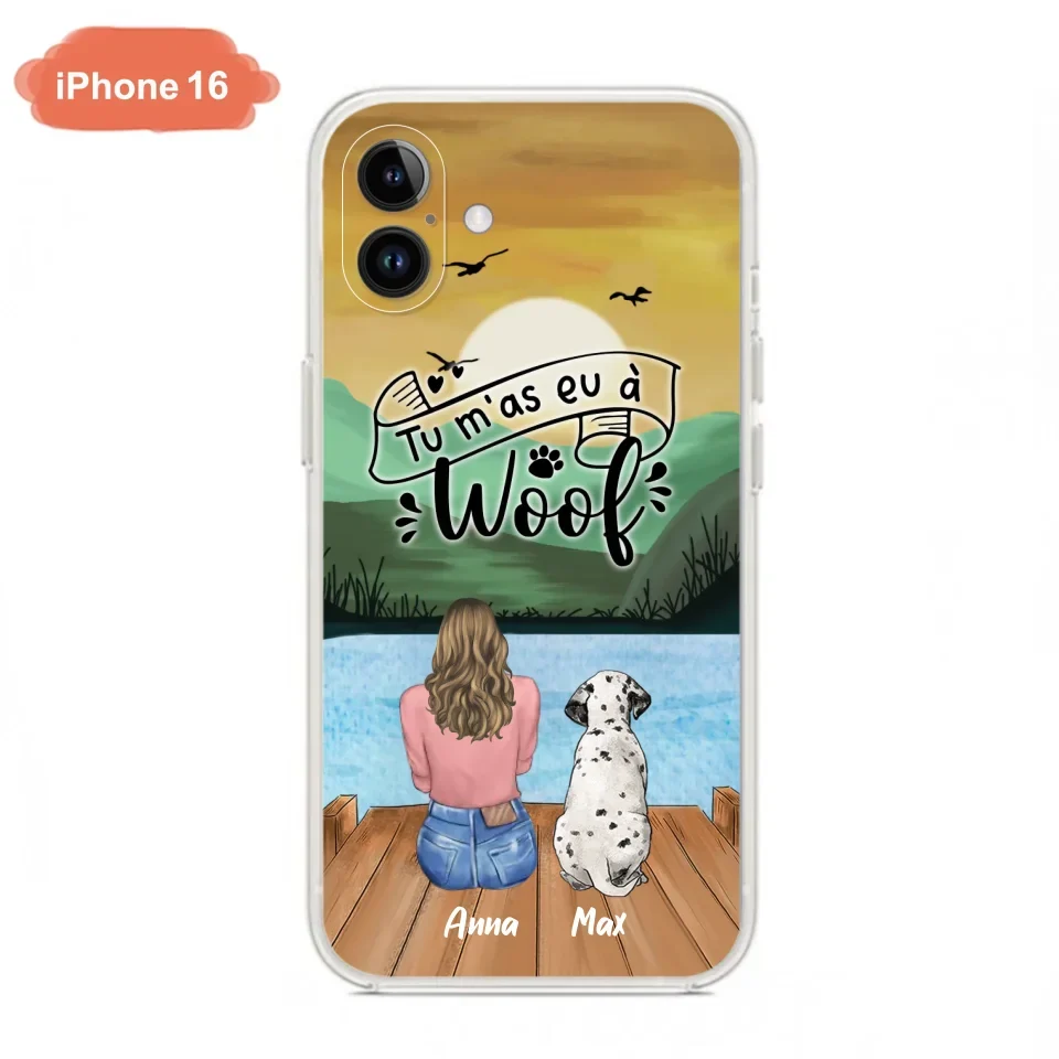 Custom Personalized Dog Mom Phone Case - Gifts For Dog Lover/ Mother's Day With Upto 5 Dogs - Tu m'á eu à Woof