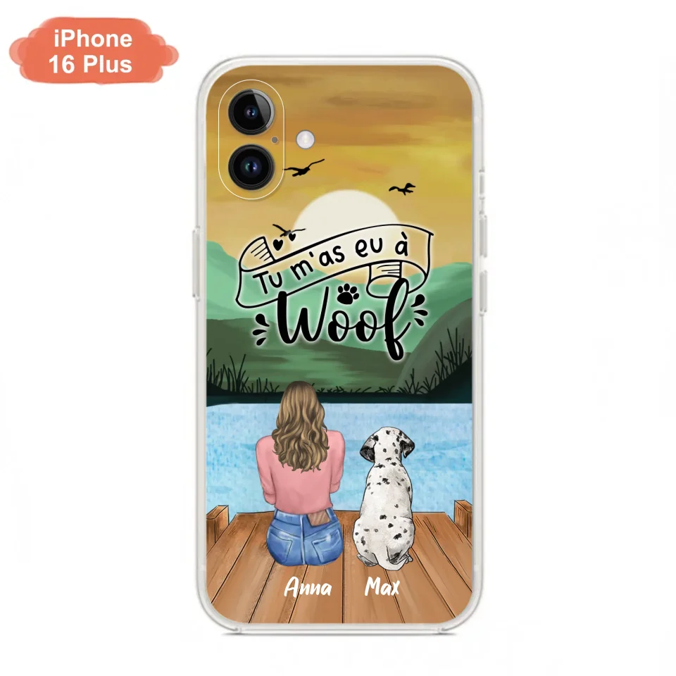 Custom Personalized Dog Mom Phone Case - Gifts For Dog Lover/ Mother's Day With Upto 5 Dogs - Tu m'á eu à Woof