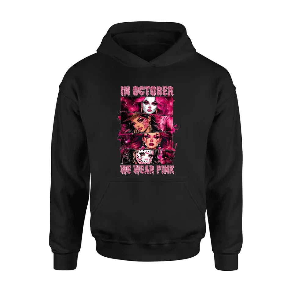 In October Pink Horror Shirt/ Hoodie - Gift Idea For Halloween/ Friend