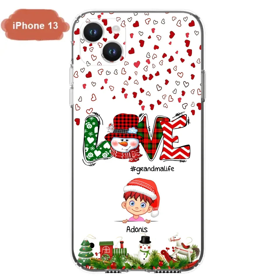 Custom Personalized Christmas Grandmalife Phone Case - Upto 6 Kids - Christmas Gift For Grandma, Mama - Case For iPhone And Samsung