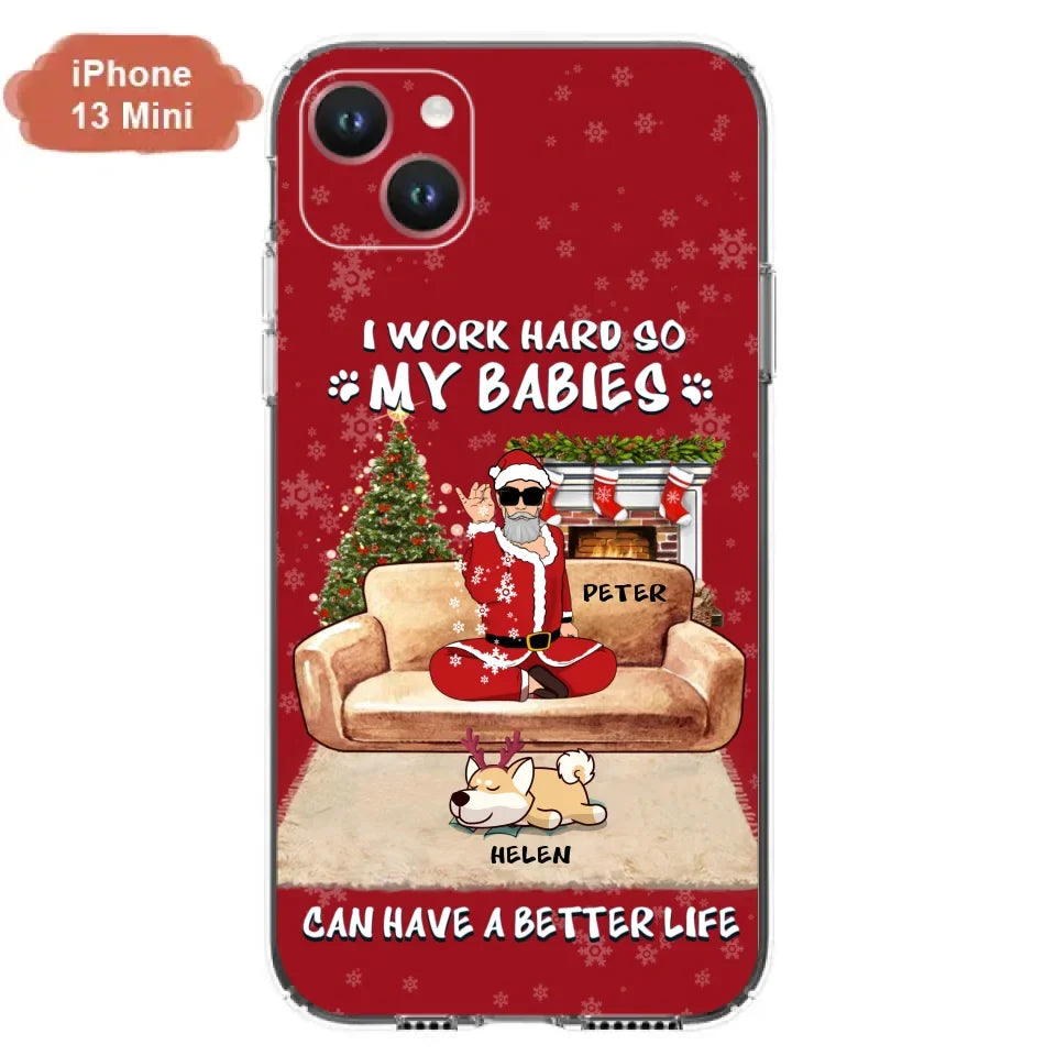Personalized Christmas Pet Dad Phone Case - Man With Up to 4 Pets - Gift For Cat/Dog Lover - Case For iPhone And Samsung