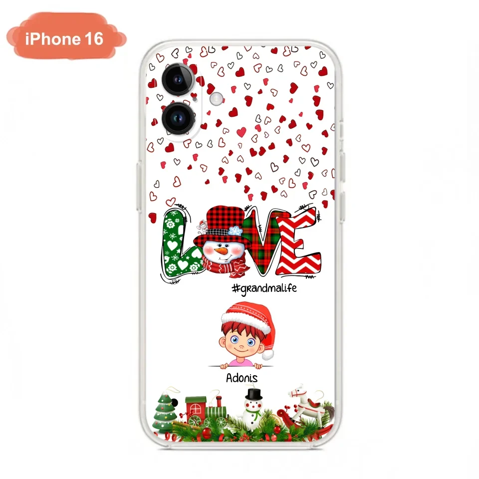 Custom Personalized Christmas Grandmalife Phone Case - Upto 6 Kids - Christmas Gift For Grandma, Mama - Case For iPhone And Samsung