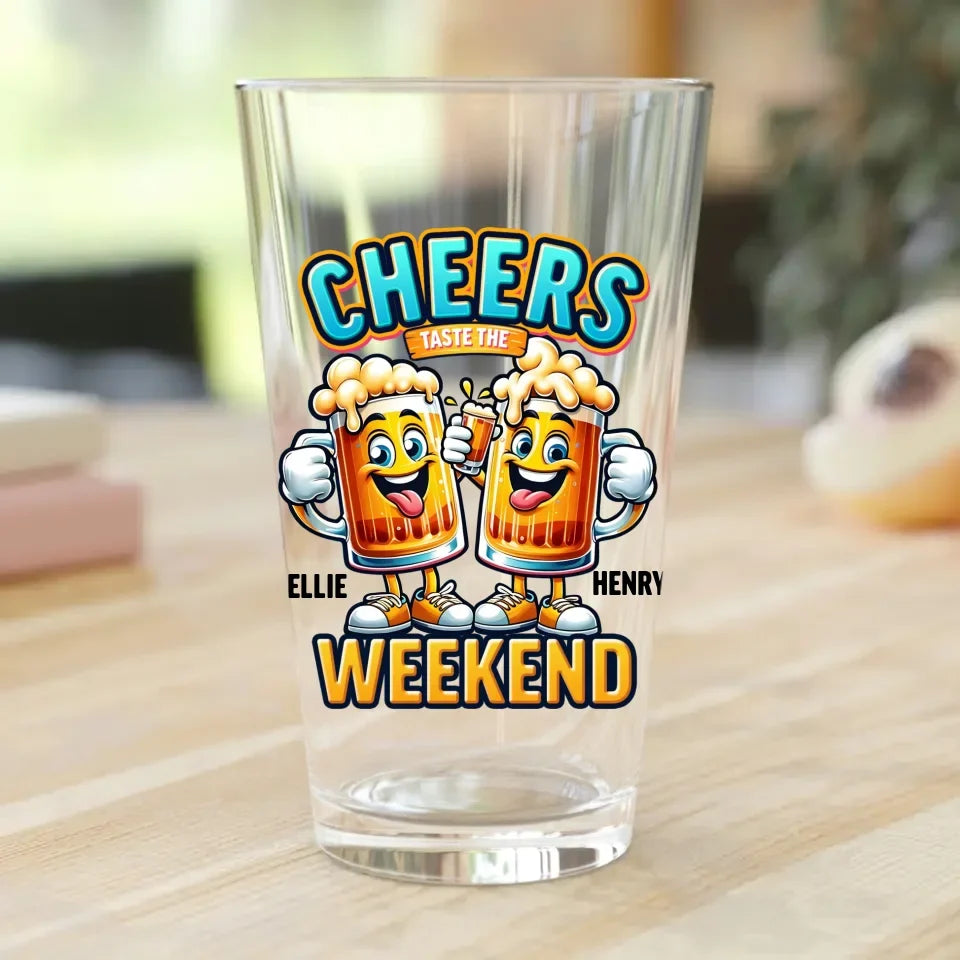 Personalized Beer Friend Pint Glass - Gift Idea For Friends - Don't Worry Beer Happy