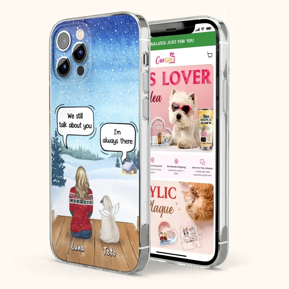 Custom Personalized Dog Horse Phone Case - Man/ Woman With Upto 5 Pets - Case For iPhone And Samsung