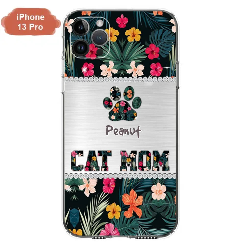 Personalized Custom Phone Case Cat Mom Met Pattern - Gifts Idea For Cat Lover - Cat Mom - Case For Iphone & Samsung
