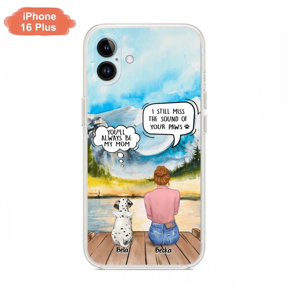 Custom Personalized Memorial Pet Mom Phone Case - Woman With Upto 5 Pets - Best Gift For Pet Lover - It's So Hard To Say Goodbye - Case For Iphone/Samsung