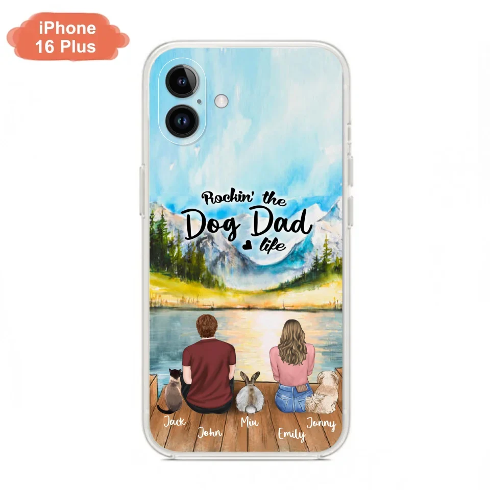 Custom Personalized Pet Couple Phone Case - Couple With Upto 3 Pets - Case For iPhone And Samsung