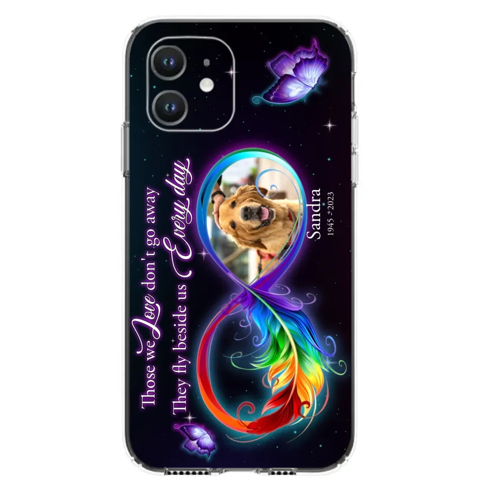 Custom Personalized Memorial Infinity Symbol Phone Case For iPhone/ Samsung - Upload Photo - Memorial Gift Idea For Father's Day/Mother's Day/ Pet Owners - Those We Love Don't Go Away