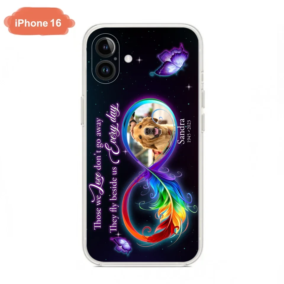 Custom Personalized Memorial Infinity Symbol Phone Case For iPhone/ Samsung - Upload Photo - Memorial Gift Idea For Father's Day/Mother's Day/ Pet Owners - Those We Love Don't Go Away