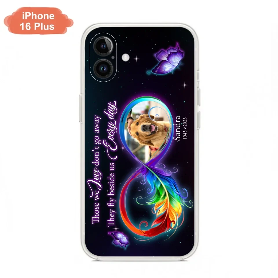 Custom Personalized Memorial Infinity Symbol Phone Case For iPhone/ Samsung - Upload Photo - Memorial Gift Idea For Father's Day/Mother's Day/ Pet Owners - Those We Love Don't Go Away