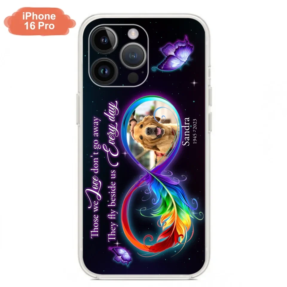 Custom Personalized Memorial Infinity Symbol Phone Case For iPhone/ Samsung - Upload Photo - Memorial Gift Idea For Father's Day/Mother's Day/ Pet Owners - Those We Love Don't Go Away