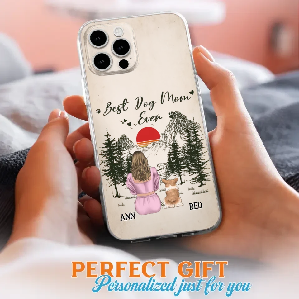 Custom Personalized Dog Mom Phone Case - Upto 4 Dogs - Mother's Day Gift Idea Dog Lovers - Best Dog Mom Ever - Case For iPhone/Samsung