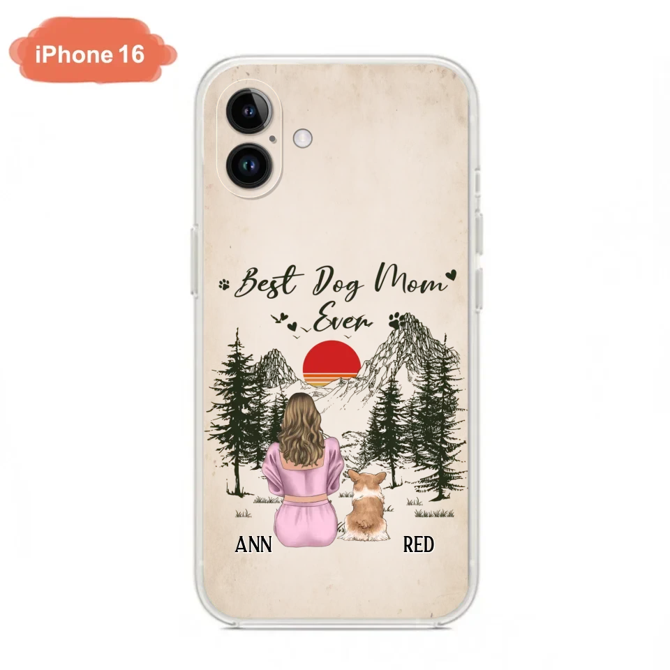 Custom Personalized Dog Mom Phone Case - Upto 4 Dogs - Mother's Day Gift Idea Dog Lovers - Best Dog Mom Ever - Case For iPhone/Samsung