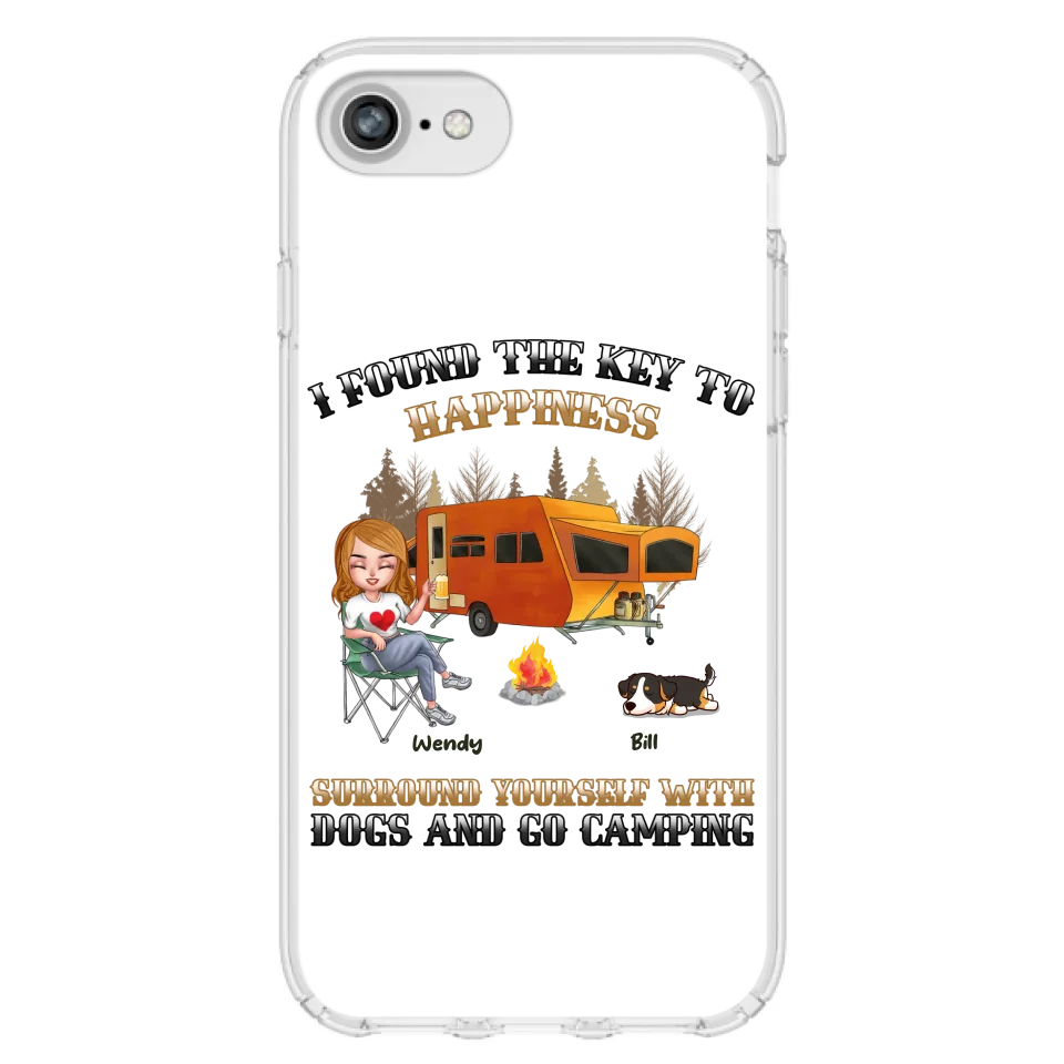 Custom Personalized Dog Camping Queen Phone Case - Gift Idea For Camping Lovers/Friends/ Dog Mom - Upto 5 Dogs - Case For iPhone And Samsung