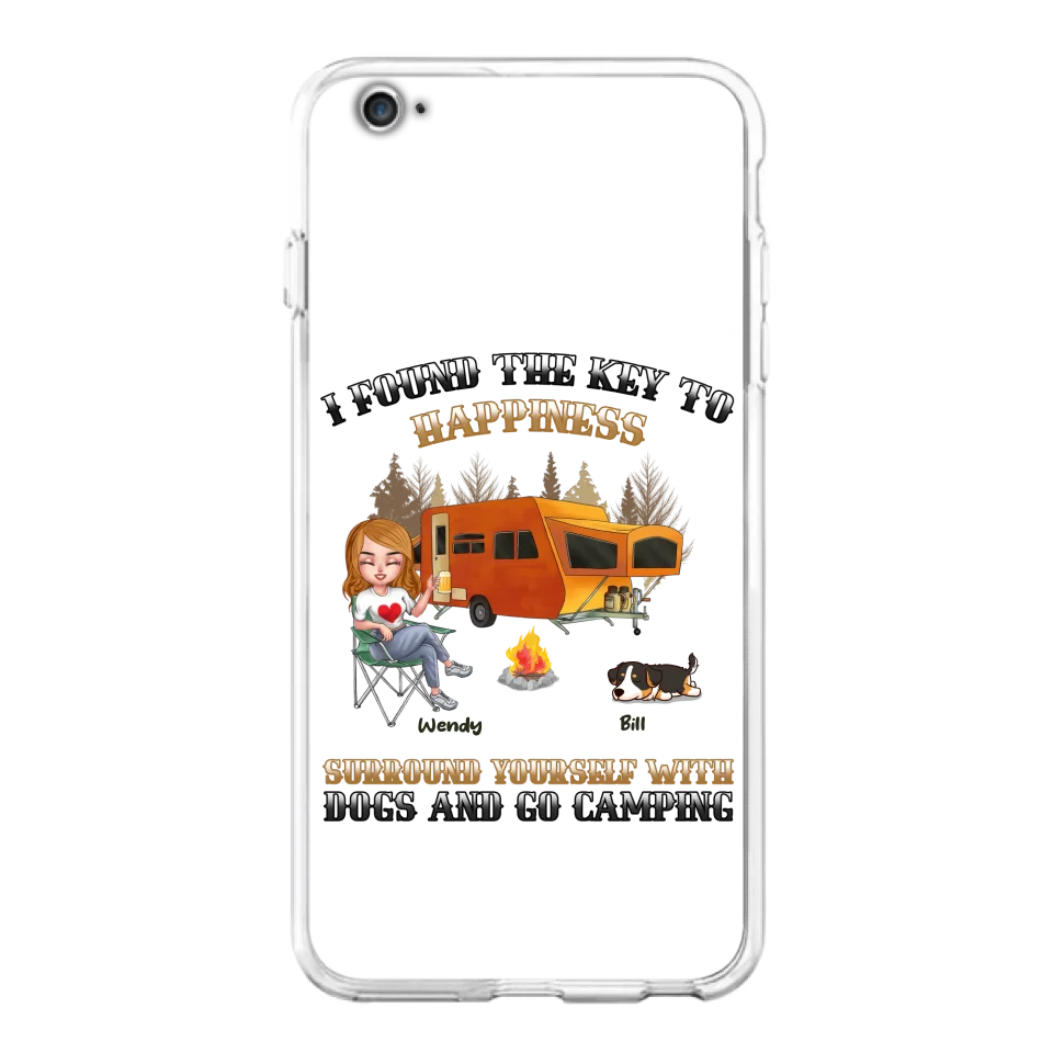 Custom Personalized Dog Camping Queen Phone Case - Gift Idea For Camping Lovers/Friends/ Dog Mom - Upto 5 Dogs - Case For iPhone And Samsung