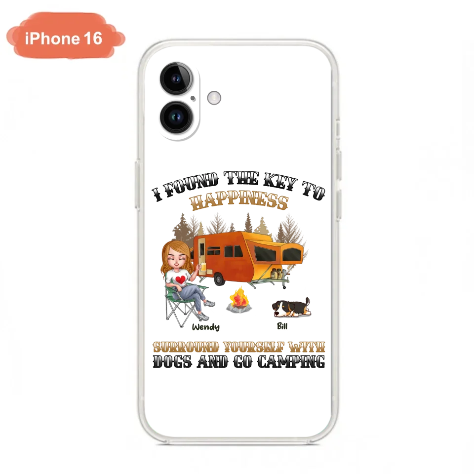 Custom Personalized Dog Camping Queen Phone Case - Gift Idea For Camping Lovers/Friends/ Dog Mom - Upto 5 Dogs - Case For iPhone And Samsung