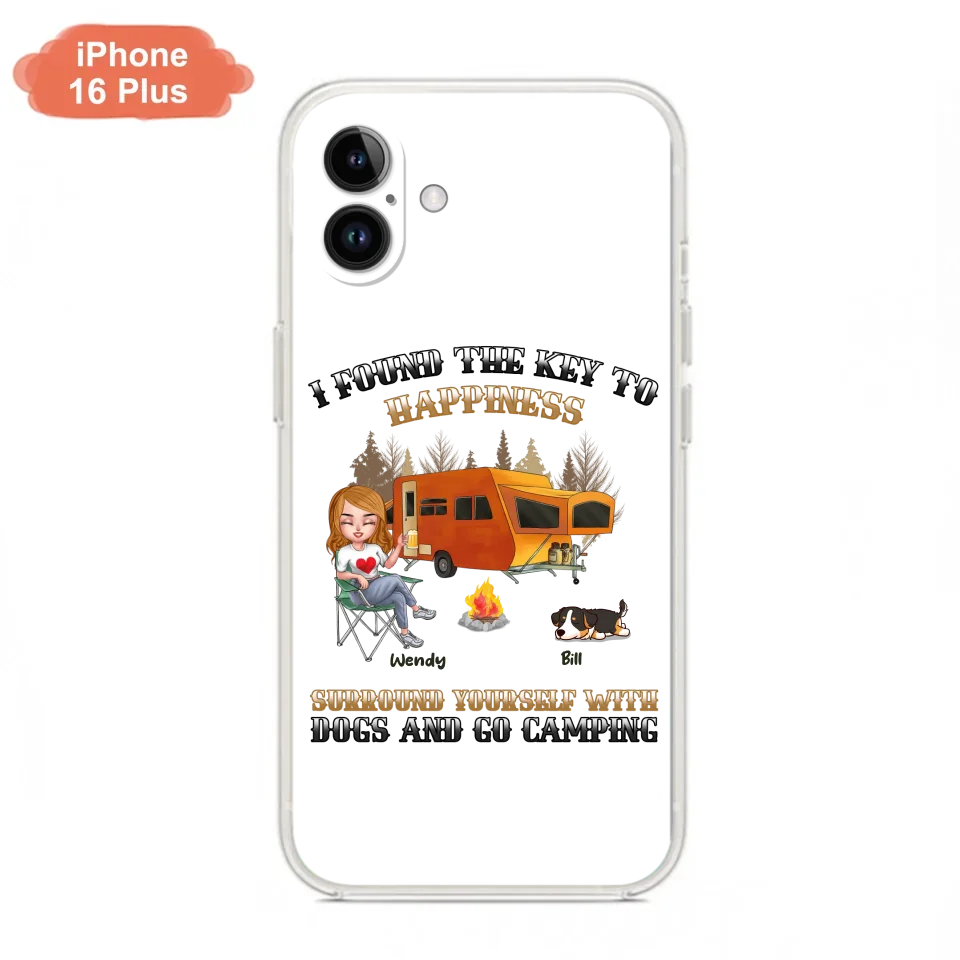 Custom Personalized Dog Camping Queen Phone Case - Gift Idea For Camping Lovers/Friends/ Dog Mom - Upto 5 Dogs - Case For iPhone And Samsung