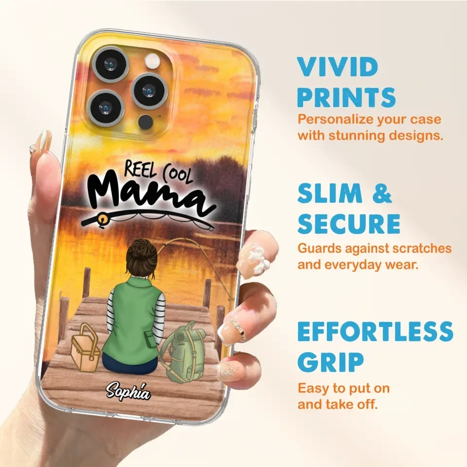 Custom Personalized Fishing Mom Phone Case - Mother's Day Gift Idea For Fishing Lovers - Reel Cool Mama - Case for iPhone/Samsung