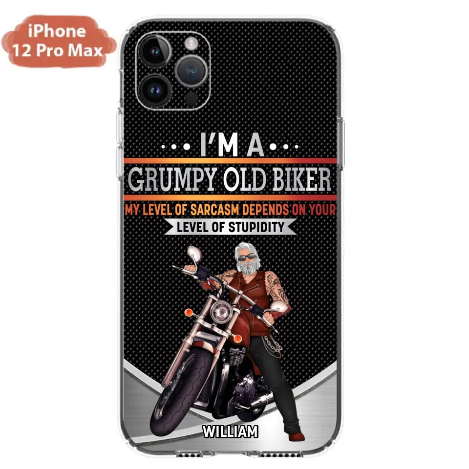 Custom Personalized Old Biker Phone Case - Father's Day Gift Idea for Biker - I'm A Grumpy Old Biker - Case for iPhone/Samsung