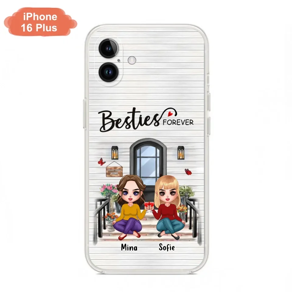 Custom Personalized Besties Sisters Front Porch Phone Case - Upto 5 Women - Gift Idea For Friends/ Besties/ Sisters - Besties Forever - Case For iPhone/ Samsung