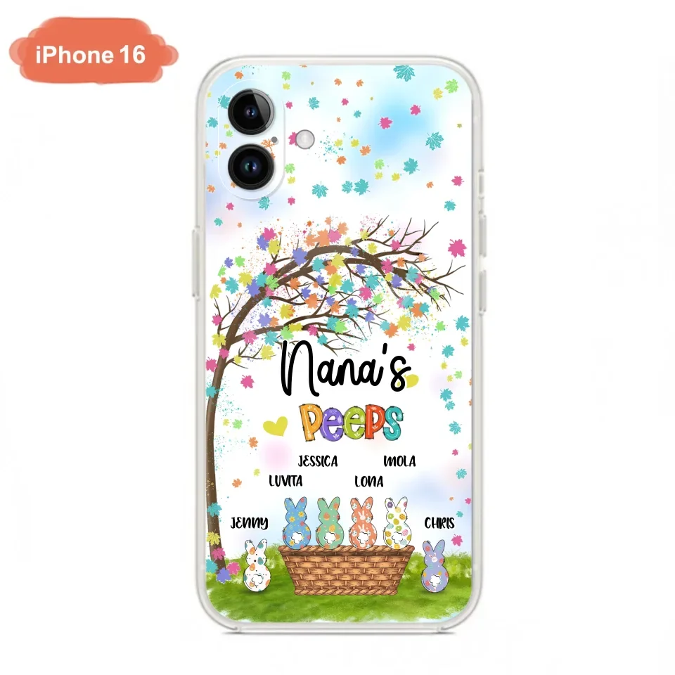 Custom Personalized Nana's Peeps Phone Case- Gift Idea For Easter Day - Upto 6 Bunnies - Nana's Peeps - Cases For iPhone & Samsung