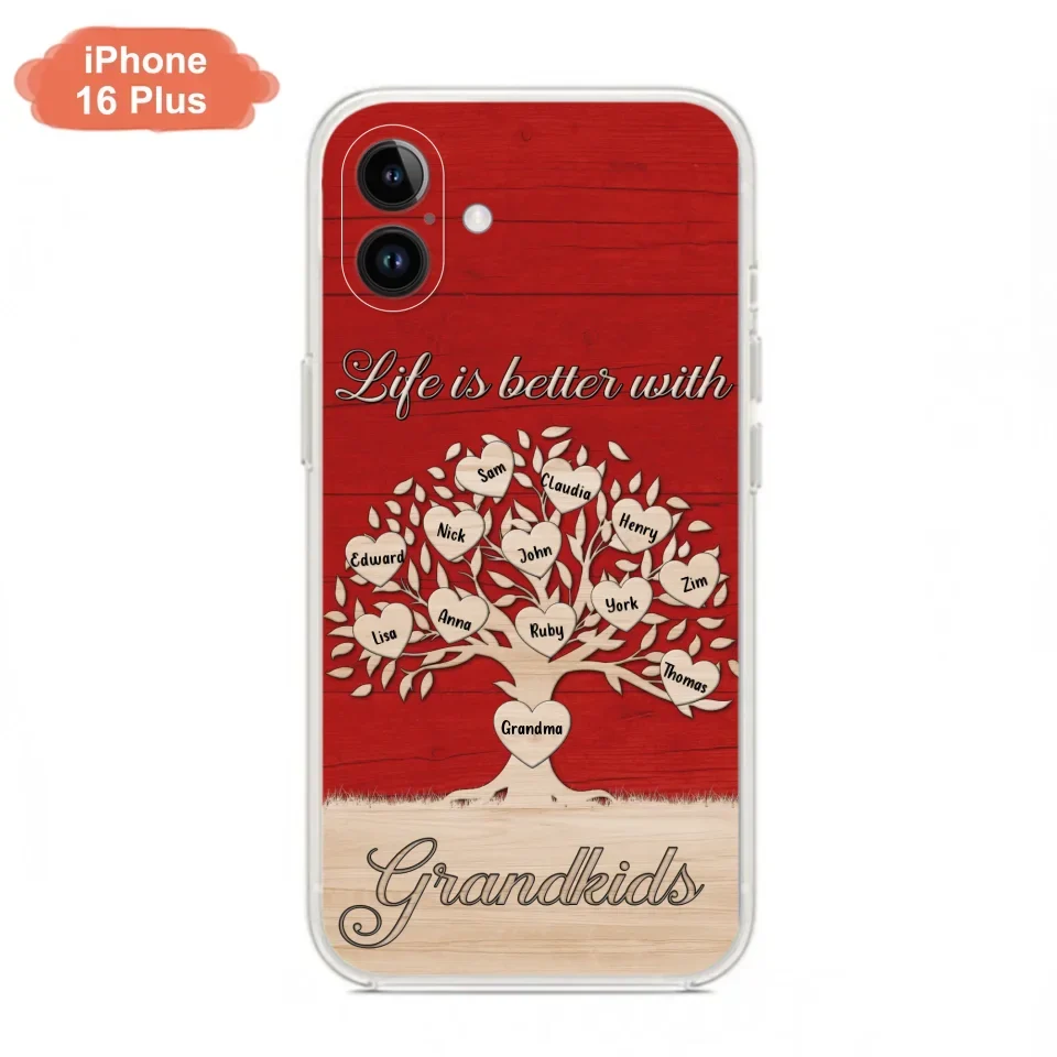 Custom Personalized Grandma iPhone/Samsung Phone Case - Up to 12 Kid's Name - Mother's Day Gift Idea For Grandma - Life Is Better With Grandkids