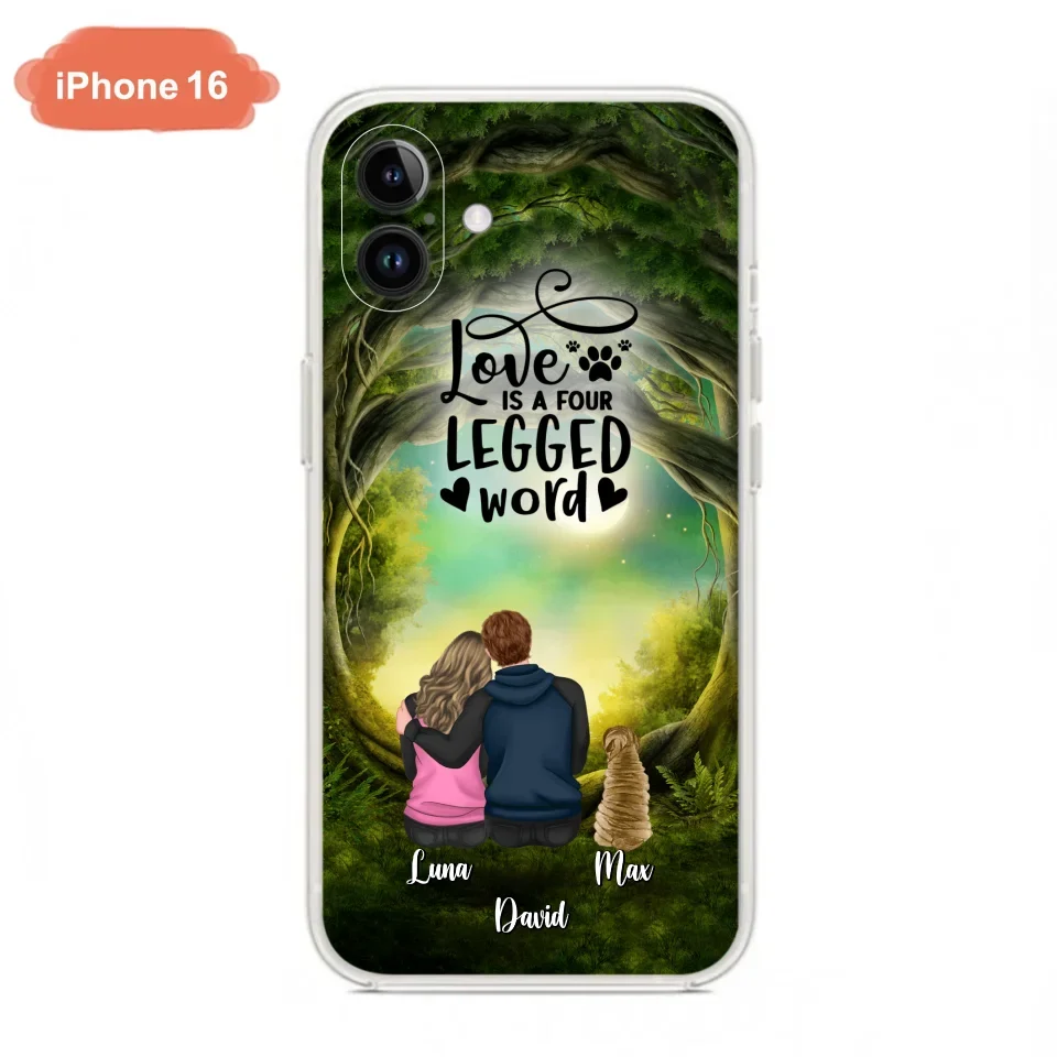 Custom Personalized Couple And Dogs Phone Case - Couple With Upto 5 Dogs - Gift Idea For Couple/Dog Lover - Case For iPhone And Samsung