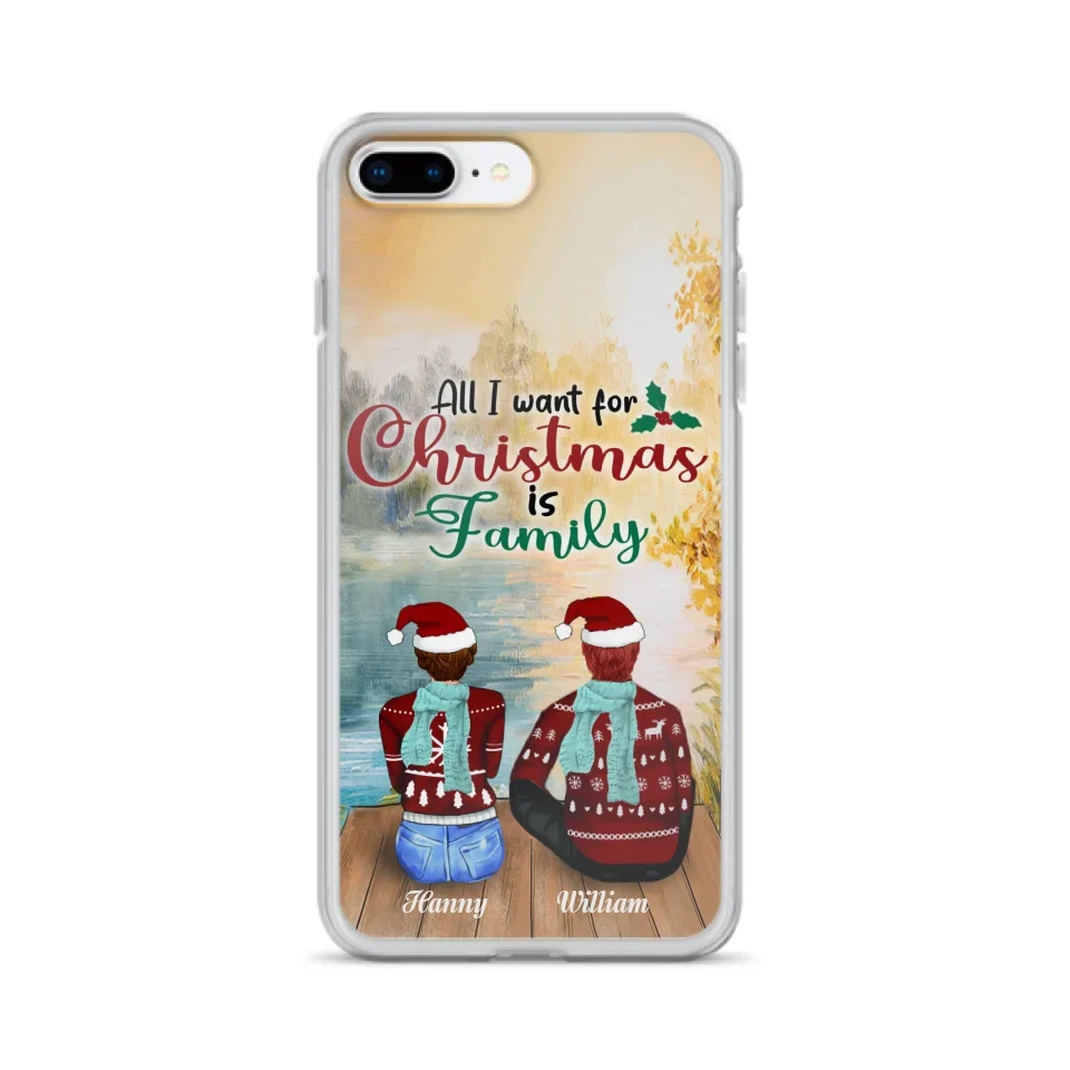 Custom Personalized Family Phone Case - Couple/ Parents With Upto 3 Kids, 3 Pets - Gift For Family - Case For iPhone And Samsung
