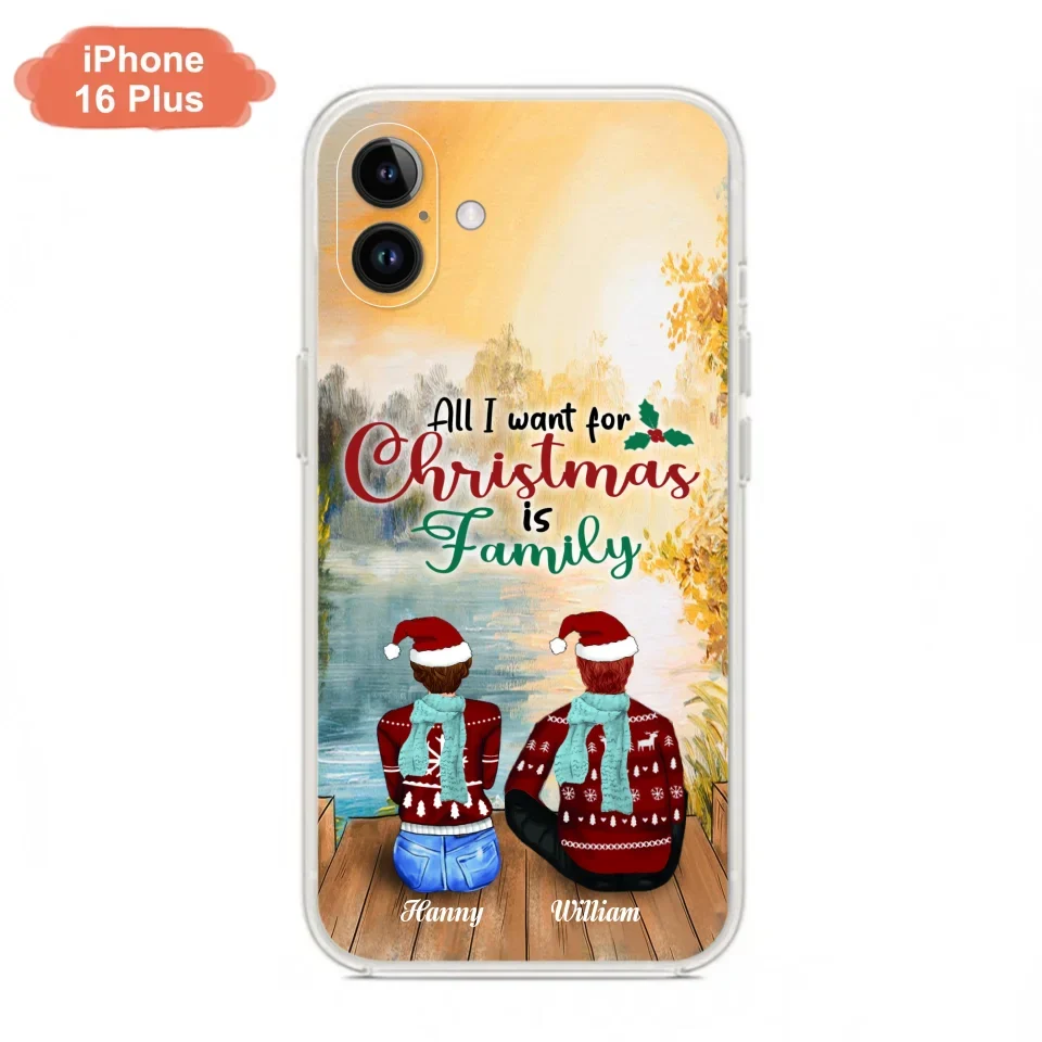 Custom Personalized Family Phone Case - Couple/ Parents With Upto 3 Kids, 3 Pets - Gift For Family - Case For iPhone And Samsung