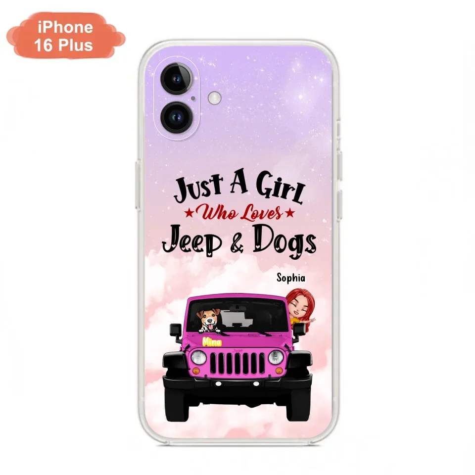 Custom Personalized Dog Mom & Off-road Phone Case- Up to 5 Dogs - Best Gift For Dog Lovers/Mother's Day - Just A Girl - Cases For iPhone And Samsung