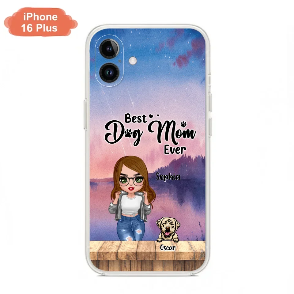 Personalized Dog Mom Chibi Front Phone Case - Gifts For Dog Lover With Up to 4 Dogs - Best Dog Mom Ever - Case For iPhone And Samsung