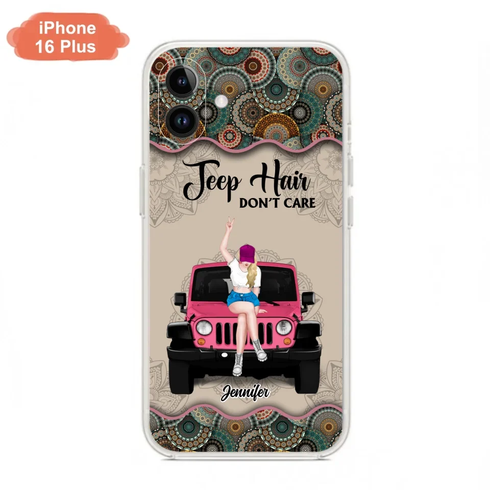 Custom Personalized Off-road Girl Phone Case - Upto 4 Dogs - Gift Idea For Dog/Off-road Lovers - Case for iPhone/Samsung