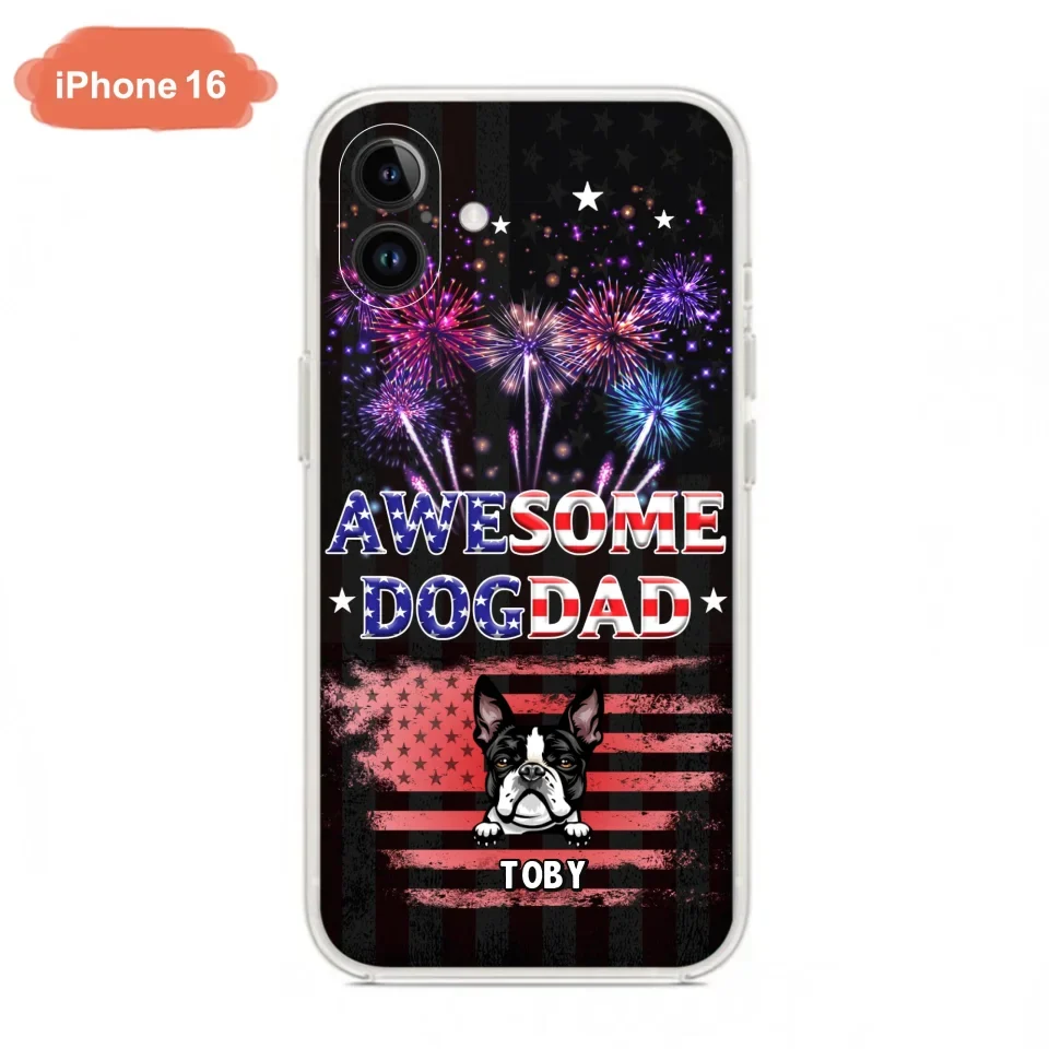 Custom Personalized Dog Dad Phone Case - Gift Idea For Father's Day/Dog Lovers - Up To 6 Dogs - Awesome Dog Dad - Cases For Iphone And Samsung