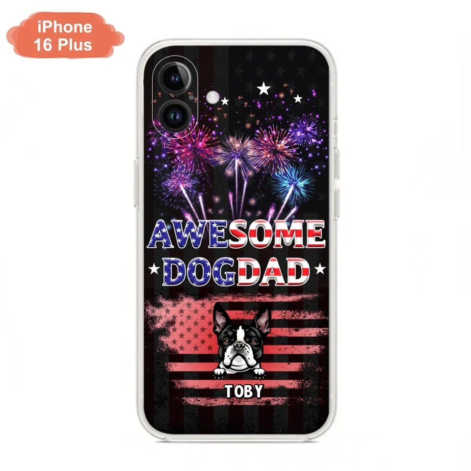 Custom Personalized Dog Dad Phone Case - Gift Idea For Father's Day/Dog Lovers - Up To 6 Dogs - Awesome Dog Dad - Cases For Iphone And Samsung