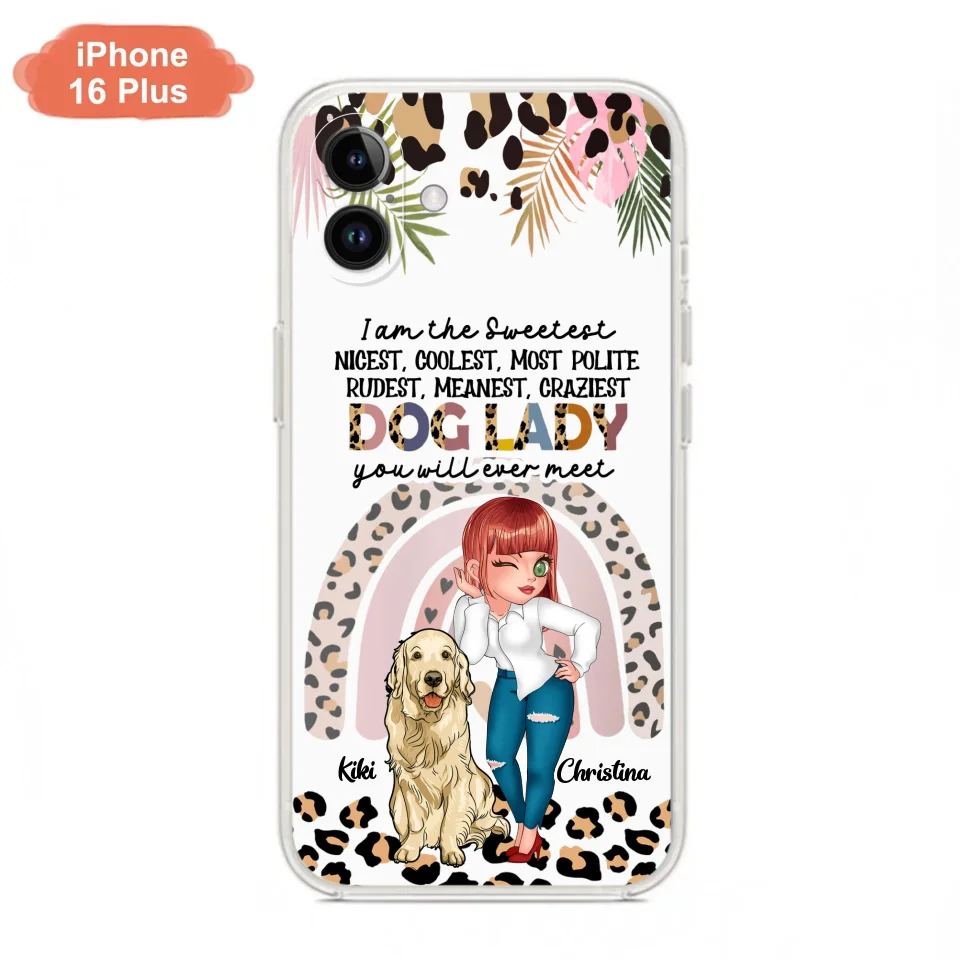 Custom Personalized Dog Mom Chibi Phone Case- Up to 4 Dogs - Gift For Dog Lover - I Am The Craziest Dog Mom - Case For iPhone & Samsung