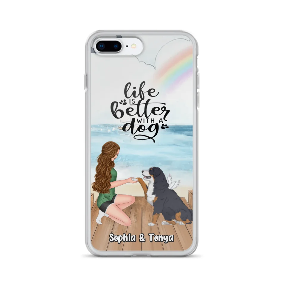 Custom Personalized Dog Mom Phone Case - Gift Idea For Dog Lovers - Life Is Better With A Dog - Case for iPhone & Samsung