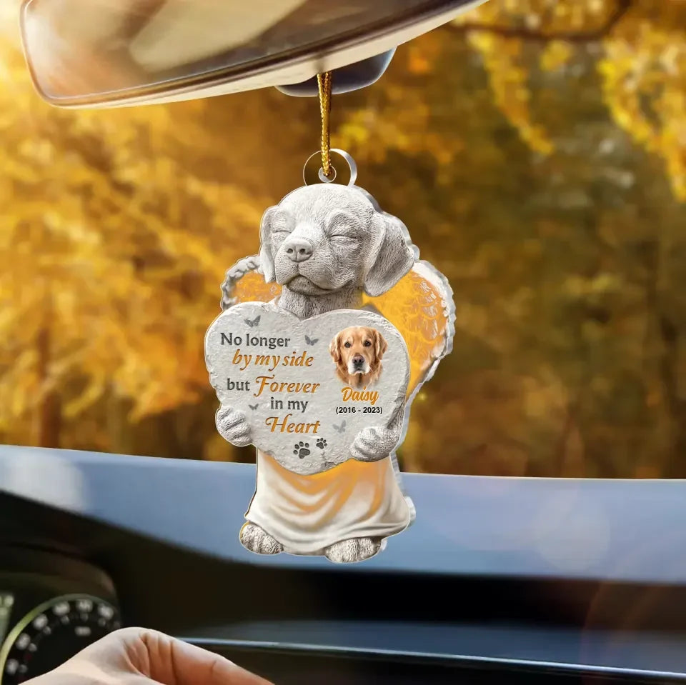 Personalized Memorial Acrylic Car Ornament - Upload Photo - Memorial Gift Idea For Dog Lover - Angels Don't Always Have Wings Sometimes They Have Paws
