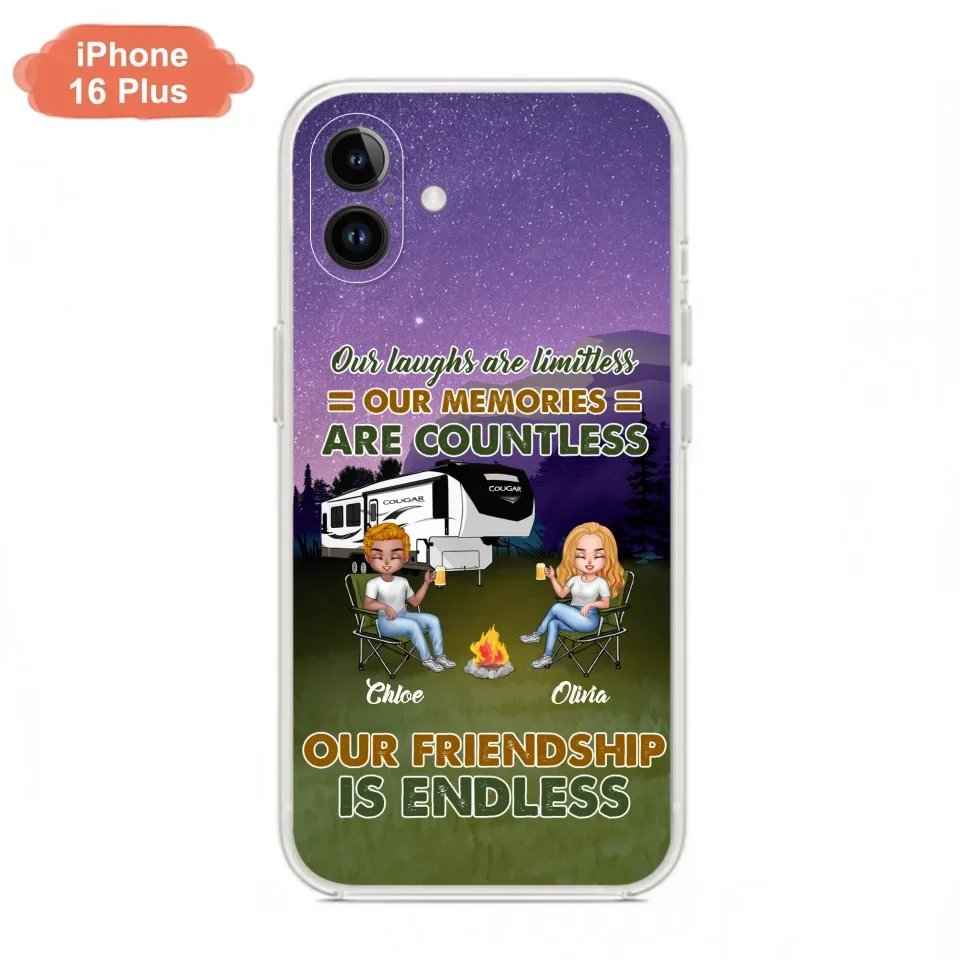 Custom Personalized Camping Friends Phone Case - Upto 4 People - Gift Idea For Friends/ Camping Lover - Life Is Better When You're Camping With Friends - Case For iPhone/Samsung