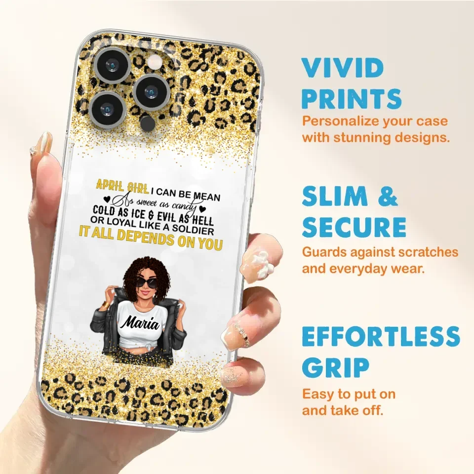 Custom Personalized Girl Month Phone Case - Gift Idea For Girl/ Friend - April Girl I Can Be Mean - Case For iPhone And Samsung