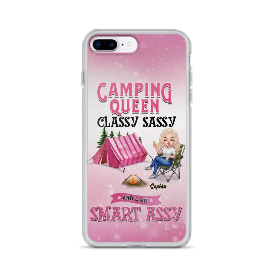 Custom Personalized Camping Queen Phone Case - Gift Idea For Camping Lovers/Mother's Day - Camping Queen Classy Sassy And A Bit Smart Assy - Cases For iPhone And Samsung