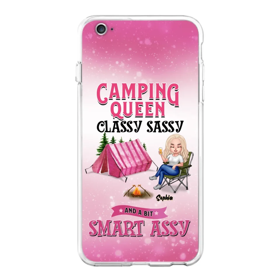 Custom Personalized Camping Queen Phone Case - Gift Idea For Camping Lovers/Mother's Day - Camping Queen Classy Sassy And A Bit Smart Assy - Cases For iPhone And Samsung