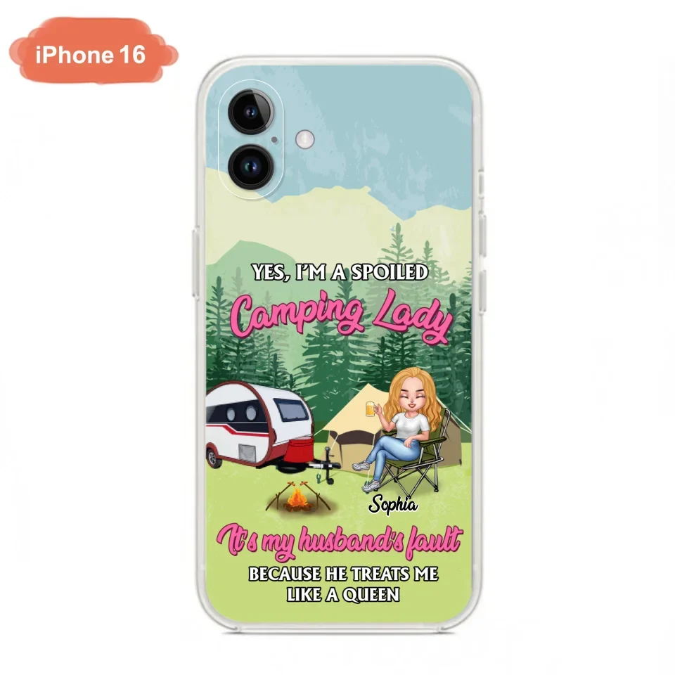 Custom Personalized Camping Lady Phone Case -  Gift Idea For Camping Lovers - Cases For iPhone/Samsung