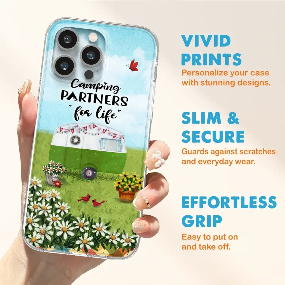 Custom Personalized Happy Campers Phone Case - Gift Idea For Camping Lover - Case For iPhone And Samsung