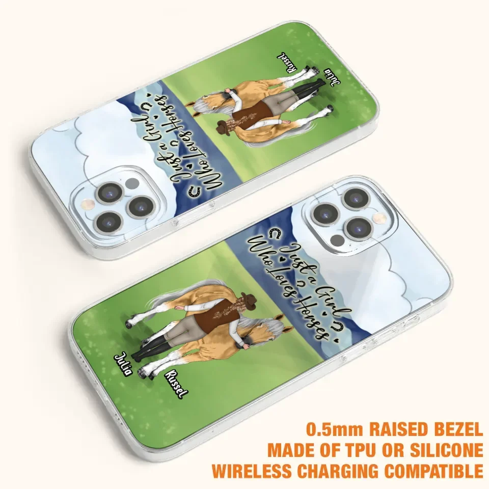 Custom Personalized Horse Girl Phone Case - Gift Idea For Horse Lovers/Horse Owners - Just A Girl Who Loves Horses - Case For iPhone & Samsung